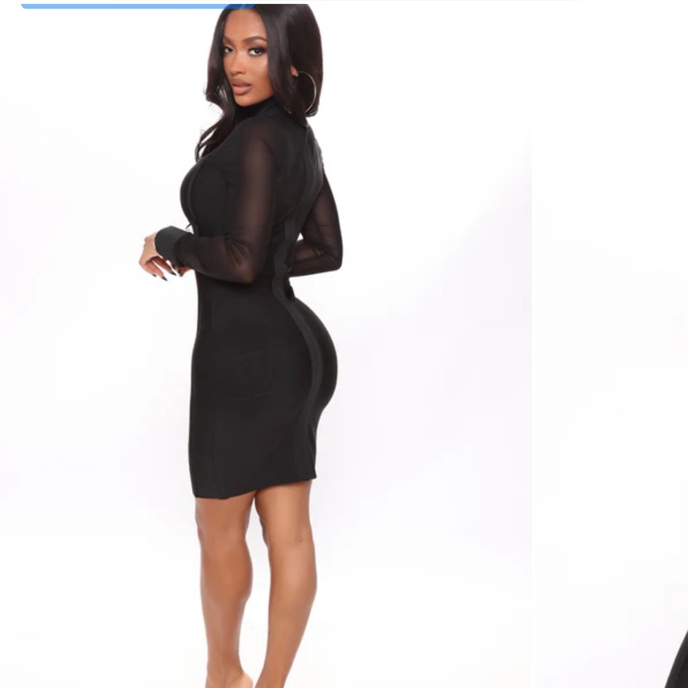 Fashion nova Fun Night Out Bandage Mini Dress - Black Sz S NWT